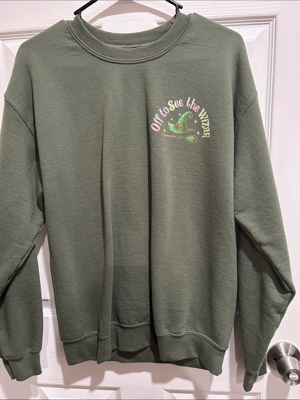 Olive Graphic 'Off to See the Wizard' Crewneck Sweatshirt